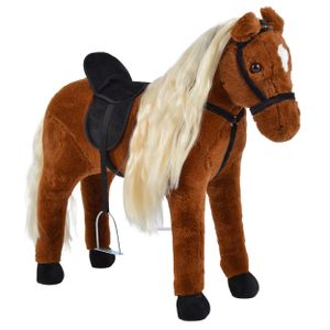 Pink Papaya Stehpferd zum draufsitzen | 75cm Spielpferd zum Reiten | Pferd zum Reiten für Kinder mit Sound | Sattel Pferd - Bella