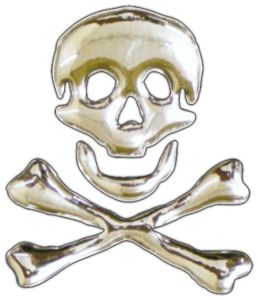 Hermann Schütz 3D-Chrome-Sticker Skull 45x40mm