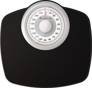 Adamson A25W Analoge Personenwaage - bis 180kg, rutschfeste Gummioberfläche, extra große Ziffern