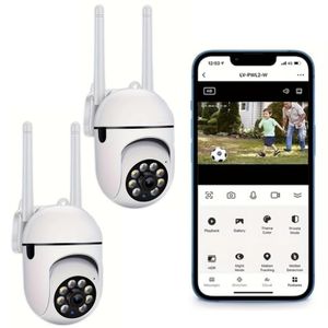 BOYKEEP 2 Stück Überwachungskamera außen 2,4 GHz WLAN 360 ° Schwenk-/Neigekamera Außenbereich, Farbnachtsicht, Bewegungserkennung, 2-Wege-Audio