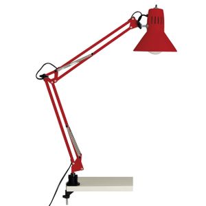 Schreibtischlampe, 70 cm Höhe, Ø 17 cm, E27, max. 40W, schwenkbar, rot