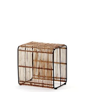 animal-design Rattan Tisch ROY (60004) Beistelltisch Fußhocker Würfel Cube Couchtisch Wohnzimmer natur design