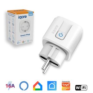 1x iqore Intelligente WiFi WLAN Steckdose mit Strommessung und Sprachsteuerung, Timer, SmartLife App, Mini Smart Plug, Alexa & Google