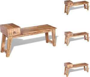 vidaXL Sitzbank mit Schublade Massivholz Mango 120x36x60 cm -  Truhen- & Flurbänke