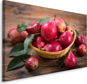 Fabelhafte Canvas LEINWAND BILDER 40x30 cm XXL Kunstdruck Obst Birnen Blätter Korb