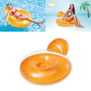 Intex 58889EU - Schwimmsessel Pillow Back Lounge - Schwimmsitz Luftmatratze Pool - Orange