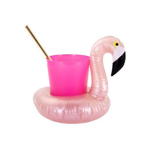 Oblique Unique 5x Schwimmender Flamingo Getränkehalter Becherhalter aufblasbar Pool Badespielzeug - roségold