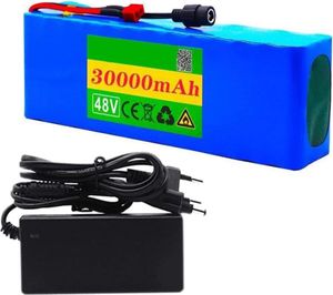 Baterie pro elektrokola 48V 30 Ah 13S3P lithium-iontová baterie 13 sérií 3 paralelní baterie pro 350W 500W 750W 1000W motor s BMS + 54,6 V nabíječka, 13S3P 30000 baterie (T-zástrčka) Baterie pro elektrokola 48V 30 Ah 13S3P lithium-iontová baterie 13 sérií 3 paralelní baterie pro 350W 500W 750W 1000W motor s BMS + 54,6 V nabíječka, 13S3P 30000 baterie (T-zástrčka)