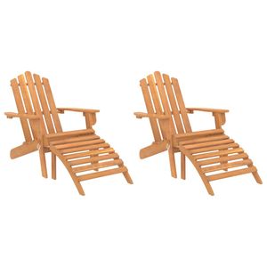 Möbel - CLORIS Adirondack-Gartenstühle mit Fußteilen 2 Stk. Massivholz Akazie, 26,4 kg 3145015