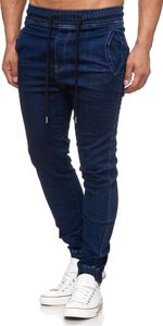 Tazzio Herren Jeans Regular Fit im Jogger-Stil 17504 Dunkelblau M