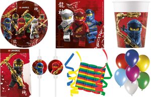 156-tlg. Set Kindergeburtstag Party Feier Fete Deko Motto Lego Ninjago