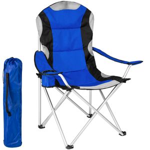 tectake Kempingová stolička s čalúnením - modrá