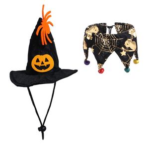 Halloween-Haustier-Kostüm-Set beinhaltet Hunde- und Katzen-Umhang, Kostüm, Kürbis, Fledermaus, Katze, Umhang, Halloween-Haustierhut, Haustier-Hexenhut, Halloween-Party-Kostümzubehör für Party-Kostüme