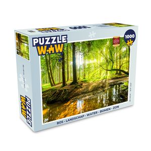 MuchoWow® Puzzle 1000 Teile Wald - Landschaft - Wasser - Bäume - Sonne - Grün - Natur - Erwachsene - Rätsel