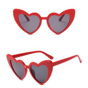 Rot Herz Sonnenbrille, Herzbrille, Mädchen Retro Bunte Brillen, Vintage Heart Sunglasses für Damen Herren