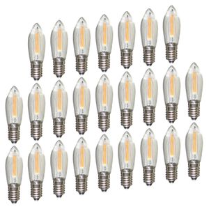 25 Stück LED Filament Topkerze 23 V 0,2 W für 10 Brennstellen E10 Riffelkerze Ersatzbirne Glühbirne Glühlämpchen für Lichterketten Pyramide Schwibbogen
