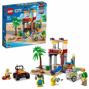 LEGO 60328 City Rettungsschwimmer-Station, mit Geländewagen, Strand und Figuren