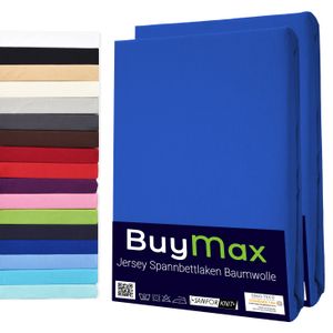 DOPPELPACK Jersey Spannbettlaken 100% Baumwolle Spannbetttuch in Farbe Dunkelblau, Größe 80x200 cm