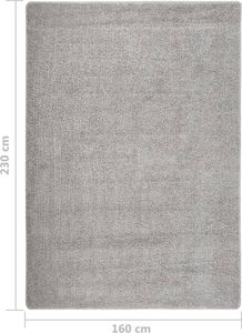 vidaXL Shaggy-Teppich Helllgrau 160x230 cm Rutschfest