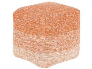 BELIANI Pouf Orange/Beige Baumwolle 40 x 40 cm Quadrat Modern/Elegant