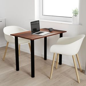 100x60 | Esszimmertisch - Esstisch - Tisch mit SCHWARZEN Beinen - Küchentisch - Bürotisch | WALNUSS