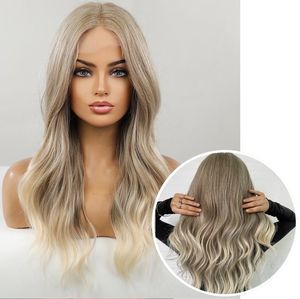 SassyGoods® Blonde Perücke - Perücken Damen Langes Haar - Front Lace Perücke - Balayage - Ombre - Waschbar - Einstellbar - 55 cm