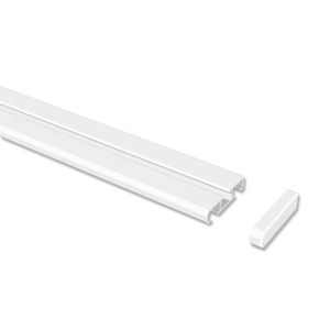 Interdeco Gardinenschiene, Vorhangschiene Aluminium Weiß 1-/2-läufig Modell Slimline, 320 cm (geteilt)