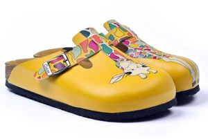 Damen Clogs Calceo mit Giraffe CAL3426 39