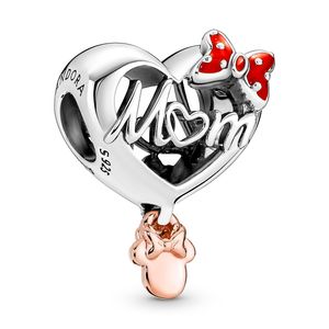 Pandora Disney Charm 781142C01 Disney Minnie Mouse Mom Heart metall 14kt rose vergoldet Sterling silver