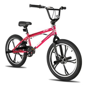 HILAND 20 Zoll Kinder BMX Fahrrad mit 5 Speichen, für Jungen Mädchen ab 7-13 Jahre alt, Rot