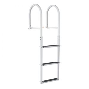 Drabinka dokowa 3 zdejmowane stopnie do łodzi/jezior/basenów - udźwig 227 kg - drabinka do łodzi pontonowych - stop aluminium - stopnie o szerokości 8 cm - gumowa mata antypoślizgowa