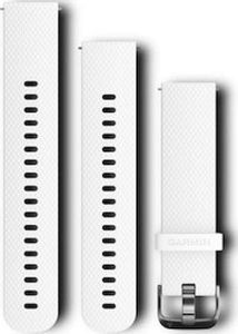 Garmin - Náhradný/výmenný náramok - Náhradný náramok vivomove HR silikónový biely - nerezová oceľ (20 mm) - 010-12561-04