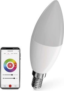 EMOS Chytrá LED žárovka GoSmart svíčka / E14 / 4,8 W (40 W) / 470lm / RGB / stmívatelná / Wi-Fi, ZQW322R
