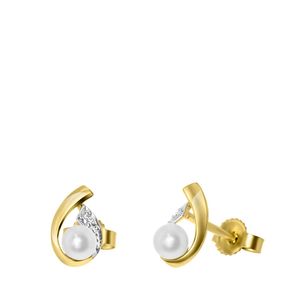 Ohrringe aus 585 Gold mit Perle & Diamant