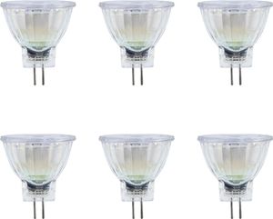 6 x LED Leuchtmittel MR11 Glas Reflektor 2,2W = 21W GU4 185lm warmweiß 2700K Ra>90 flood 36°