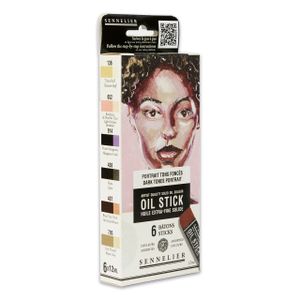 Sennelier Set mit 6 Mini Oil Sticks - dunkle Farben - N130116.02
