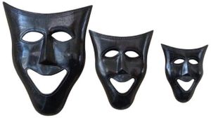 Deco4yourhome - Maske 3er-Set - Alberto - Black antique