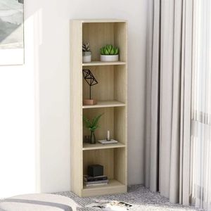 vidaXL Bücherregal 4 Fächer Sonoma-Eiche 40x24x142 cm Holzwerkstoff