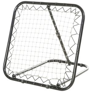 HOMCOM Football Rebounder Foldable Kickback Goal Rebound Wall Net for Baseball Basketball Adjustable in 5 levels Metal Black 78 x 84 x 65-78 cm
