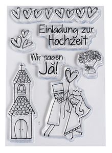 Efco Stempel Clear Einladung zur Hochzeit A7 / 74 x 105 mm 7 - teilig transparent