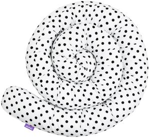 Bettschlange 300 cm [100% Baumwolle - Punkte] Bettumrandung Bettrolle Babybettschlange 3m