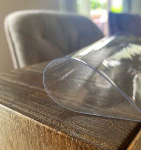 PVC Tischdecke Tischschutz Klarsicht ca. 0,50 mm DICKE Breite & Länge wählbar abwaschbare transparente Folie, Größe:130 x 130 cm