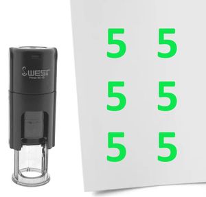 CombiCraft Selbstfärbender Stempel 'Zahl 5' in der Farbe Grün, Ø10mm