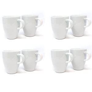8er Set Kaffee Tasse 0,32 l Porzellan Kaffeetasse Tassen Becher Porzellantasse Kaffeebecher Teetasse Geschirr