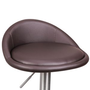 FineBuy barová židle z nerezové oceli s nastavitelnou výškou sedáku 54-79 cm, designová barová židle s opěradlem, čalouněný sedák bistro židle, pultová židle otočná o 360°, moderní pultová židle