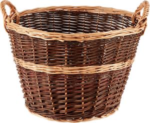 Dehner Weidenkorb, Kaminkorb, Holzkorb, Höhe 35 cm, Ø 50 cm, aus Weidengeflecht