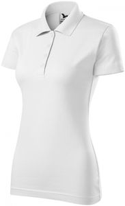 Slim Fit Poloshirt für Damen - Farbe: weiß - Größe: 2XL