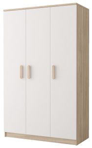 Drehtürenschrank Kleiderschrank Schrank SONOMA/WEISS 120CM GRIFFE SONOMA - JONAS 19