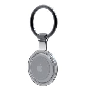 Cadorabo Schlüsselanhänger und Hülle für Airtag in der Farbe Grau Gehäuse Case Cover Etui Handy Hülle Anhänger Schutz Hülle