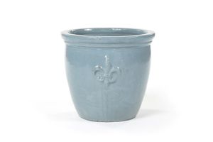 Blumentopf Keramik "Fleur de Lys II" 34cm Grau Blau